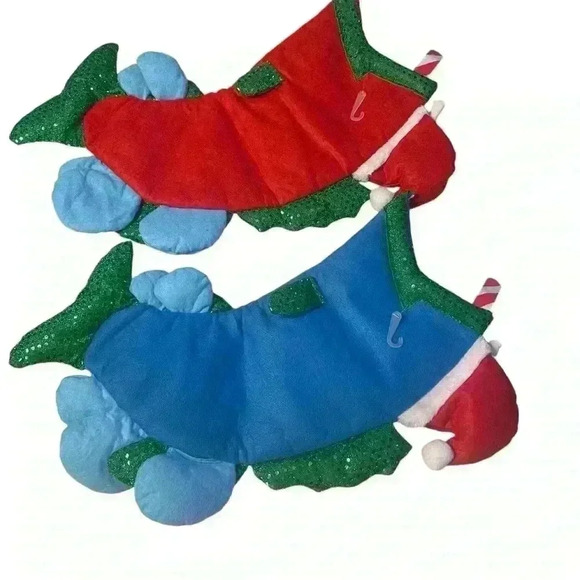 Lot Of 2- RIGRAP MFS-B FUN! Merry Fishmas Stocking, Blue & Red, 22"+ x 12" - Picture 5 of 9